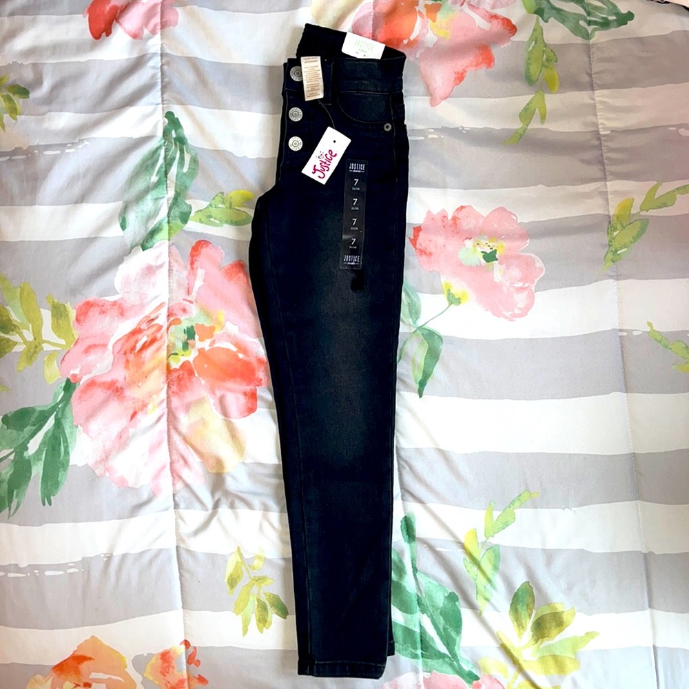 Justice, NWT, size 7 slim black jeans